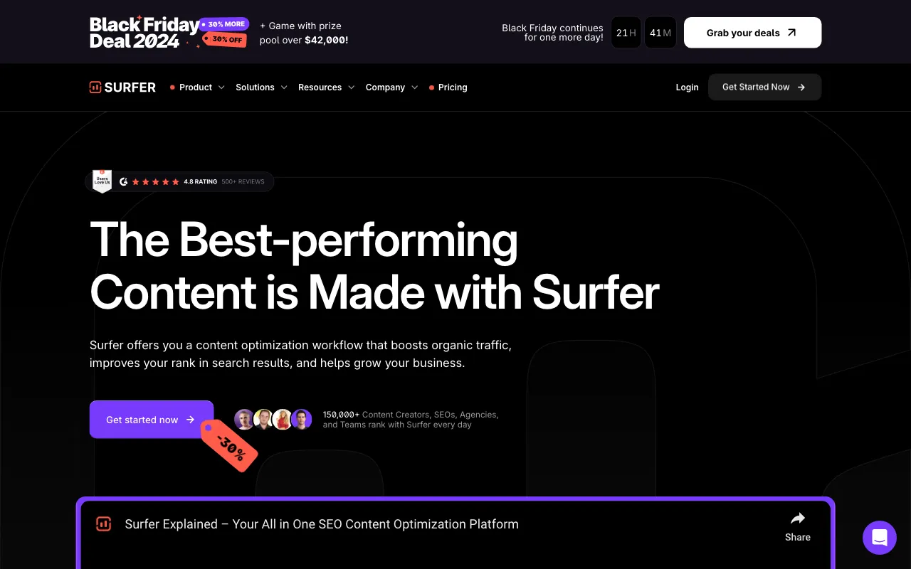 Surfer SEO screenshot